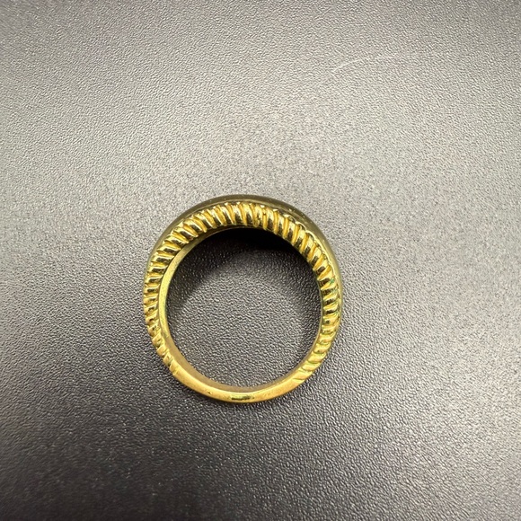 Vintage Carolyn Pollack Brass Rope Border Ring - Picture 3 of 4